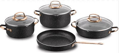 KORKMAZ A1372 ROSA GOLD SET TENGJERE 7PCS GRANIT
