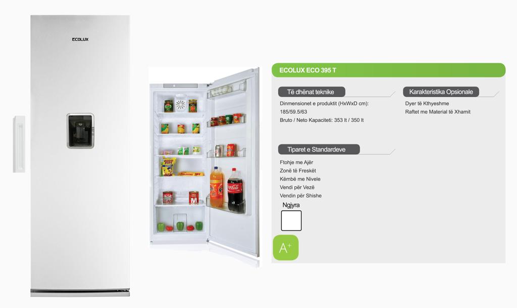 ECOLUX ECO 2951T, Frigorifer me Dispenser Uji