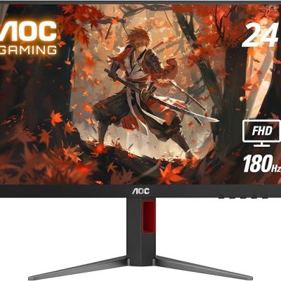 AOC 24G4 24″ Gaming Monitor, Full HD 1920×1080 IPS Panel, 180Hz 1ms