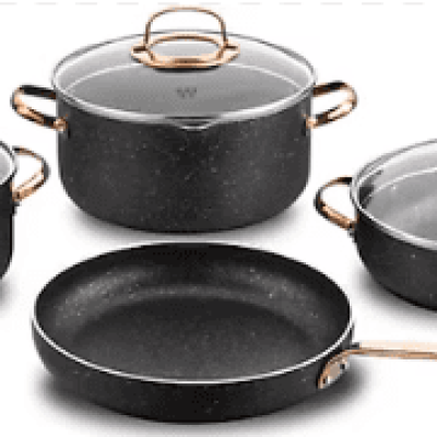 KORKMAZ A1372 ROSA GOLD SET TENGJERE 7PCS GRANIT